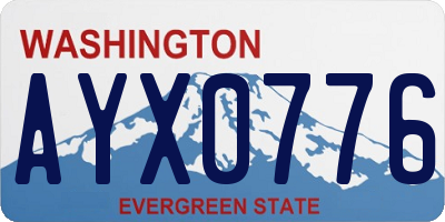 WA license plate AYX0776