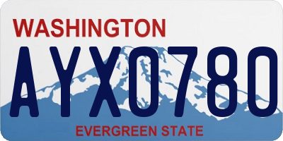 WA license plate AYX0780