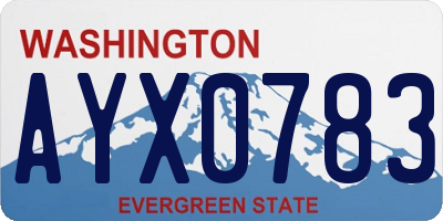 WA license plate AYX0783