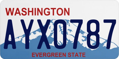 WA license plate AYX0787