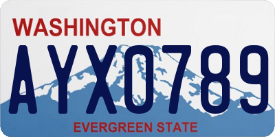 WA license plate AYX0789