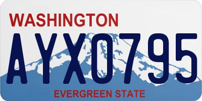 WA license plate AYX0795