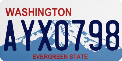 WA license plate AYX0798