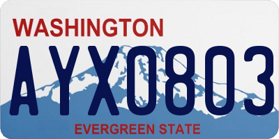 WA license plate AYX0803