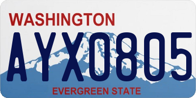 WA license plate AYX0805