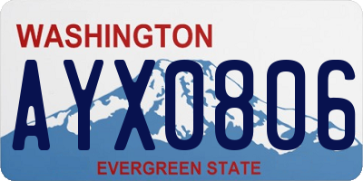 WA license plate AYX0806
