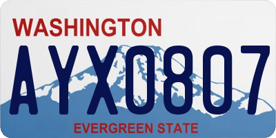 WA license plate AYX0807