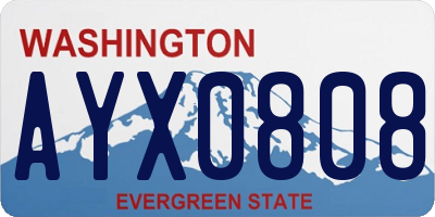 WA license plate AYX0808