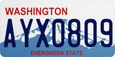 WA license plate AYX0809
