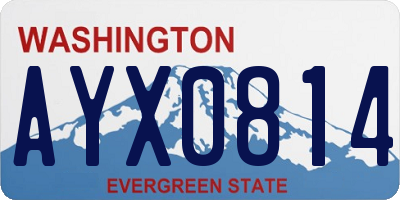 WA license plate AYX0814