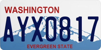 WA license plate AYX0817