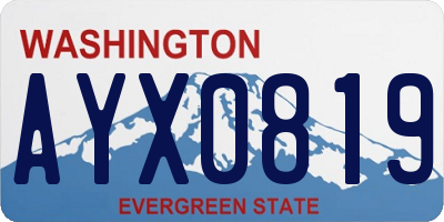 WA license plate AYX0819