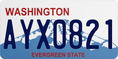 WA license plate AYX0821