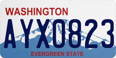WA license plate AYX0823
