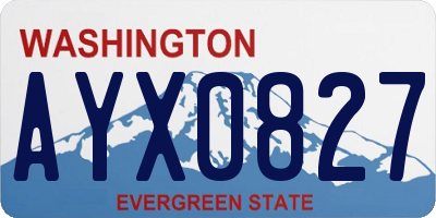 WA license plate AYX0827