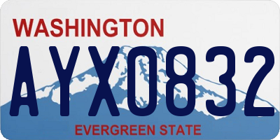 WA license plate AYX0832
