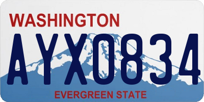WA license plate AYX0834