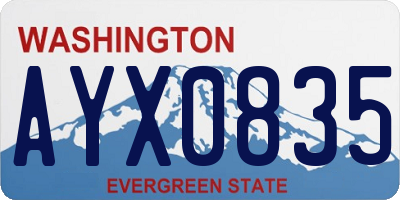 WA license plate AYX0835