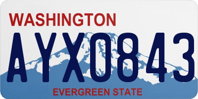 WA license plate AYX0843