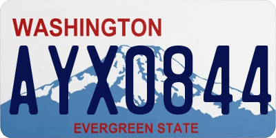 WA license plate AYX0844