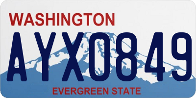 WA license plate AYX0849