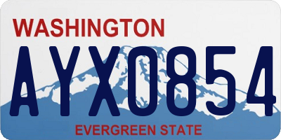 WA license plate AYX0854