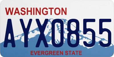 WA license plate AYX0855