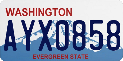 WA license plate AYX0858