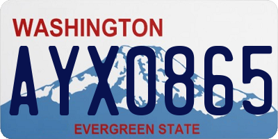 WA license plate AYX0865