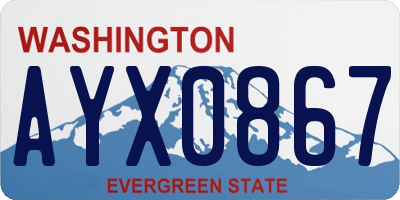 WA license plate AYX0867