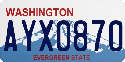 WA license plate AYX0870