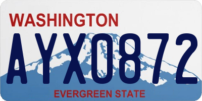 WA license plate AYX0872