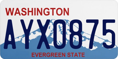 WA license plate AYX0875
