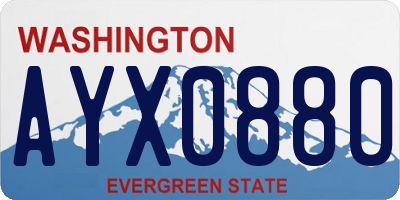 WA license plate AYX0880