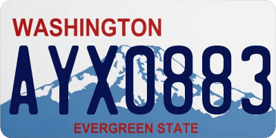 WA license plate AYX0883