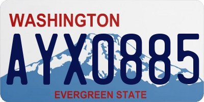 WA license plate AYX0885