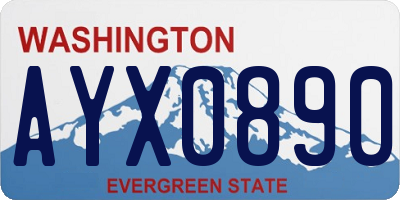 WA license plate AYX0890
