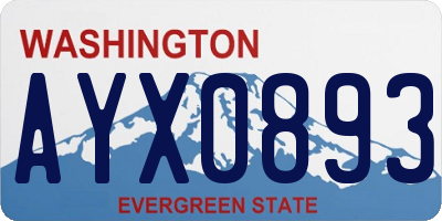 WA license plate AYX0893