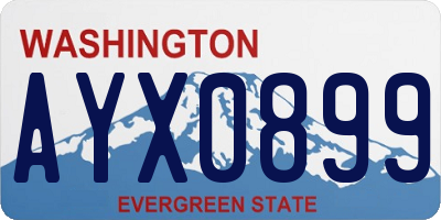 WA license plate AYX0899