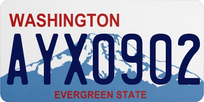 WA license plate AYX0902