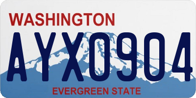WA license plate AYX0904