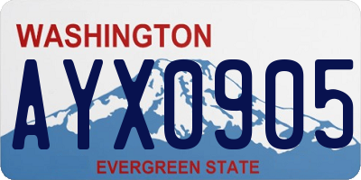WA license plate AYX0905