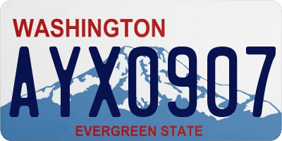 WA license plate AYX0907