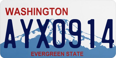 WA license plate AYX0914