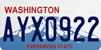 WA license plate AYX0922