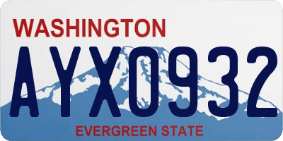 WA license plate AYX0932