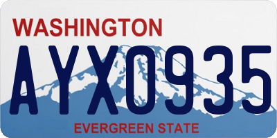 WA license plate AYX0935