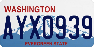 WA license plate AYX0939