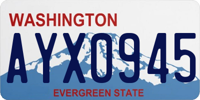 WA license plate AYX0945