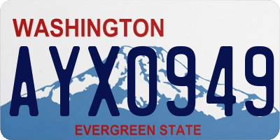 WA license plate AYX0949